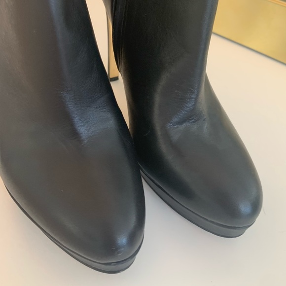 Vince Camuto Black & Gold Leather Stiletto Bootie - Picture 3 of 11